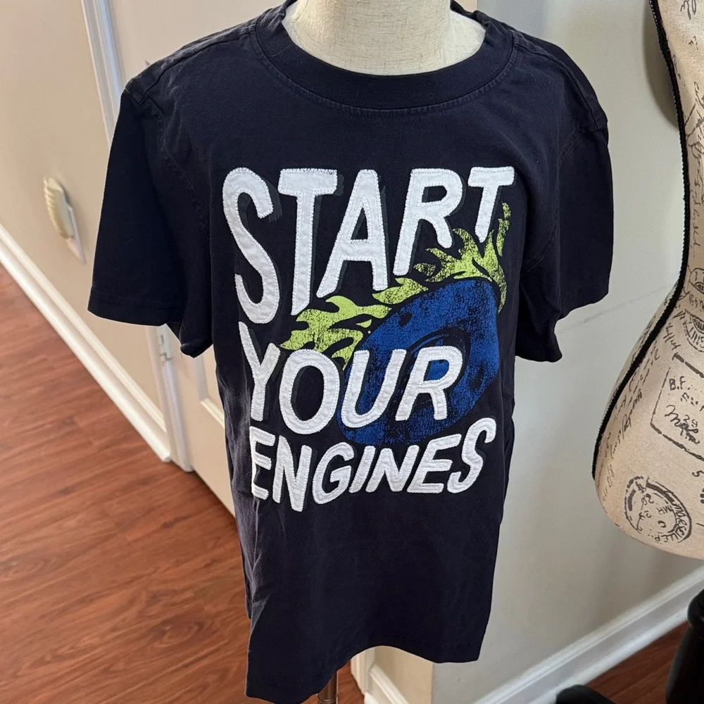 🏎️ Gymboree Navy 'Start Your Engines' Tee 🏁